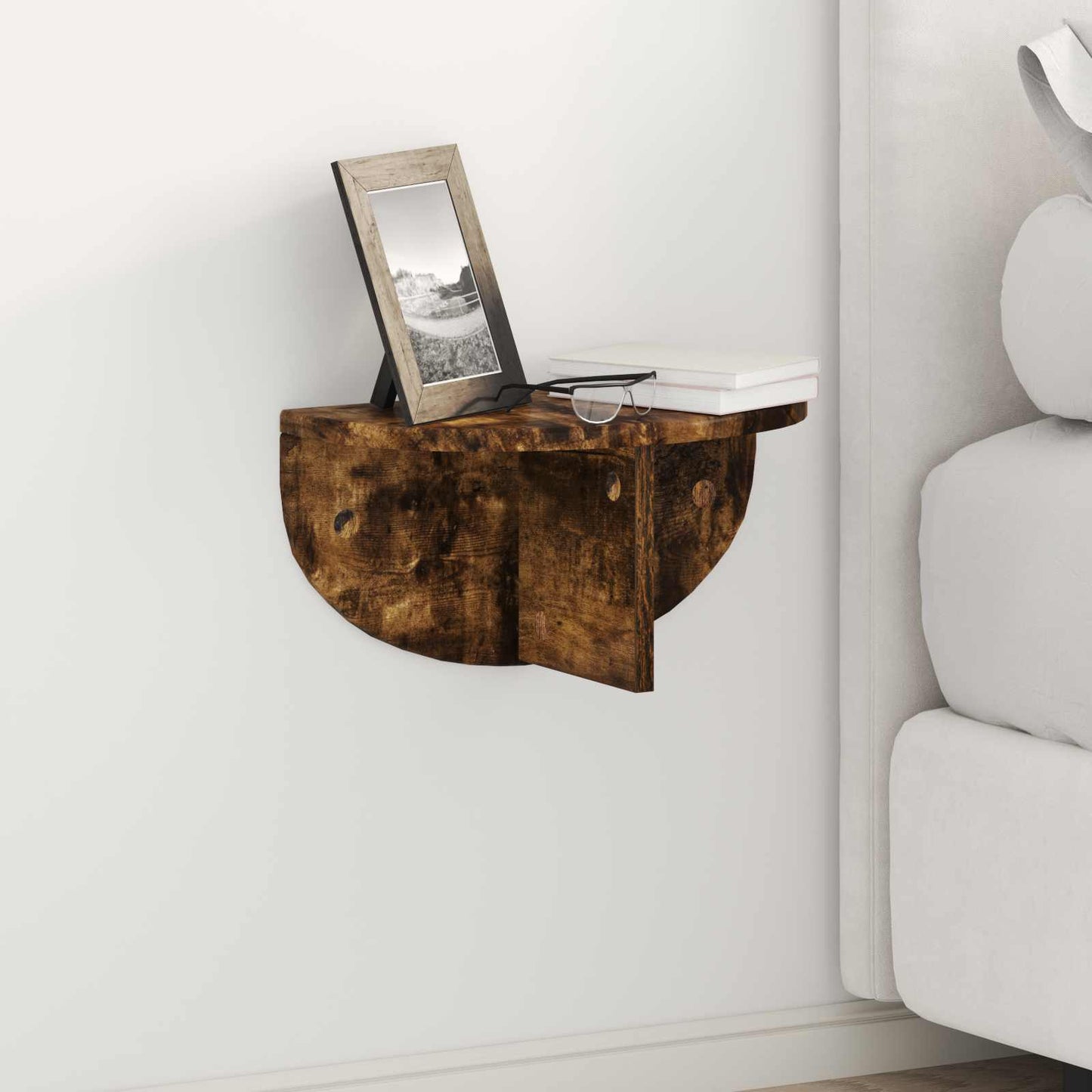 Scaffale da parete 2 pcs Rovere fumé 38 x 19 x 19 cm