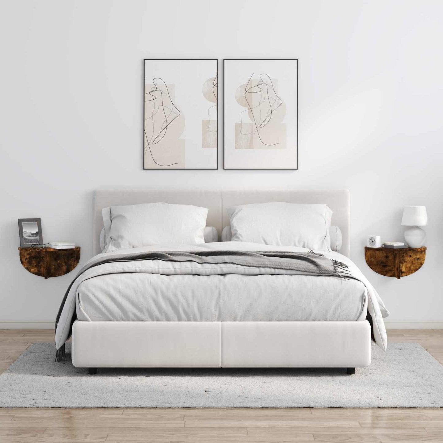 Scaffale da parete 2 pcs Rovere fumé 38 x 19 x 19 cm