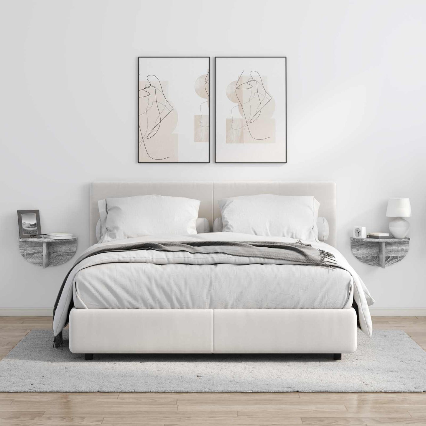 Scaffale da parete 2 pcs Grigio Sonoma 38 x 19 x 19 cm