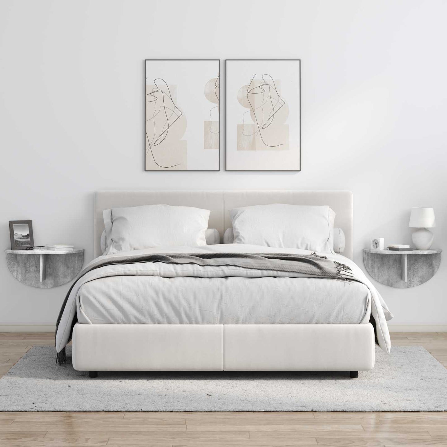 Scaffale da parete 2 pcs Grigio cemento 38 x 19 x 19 cm