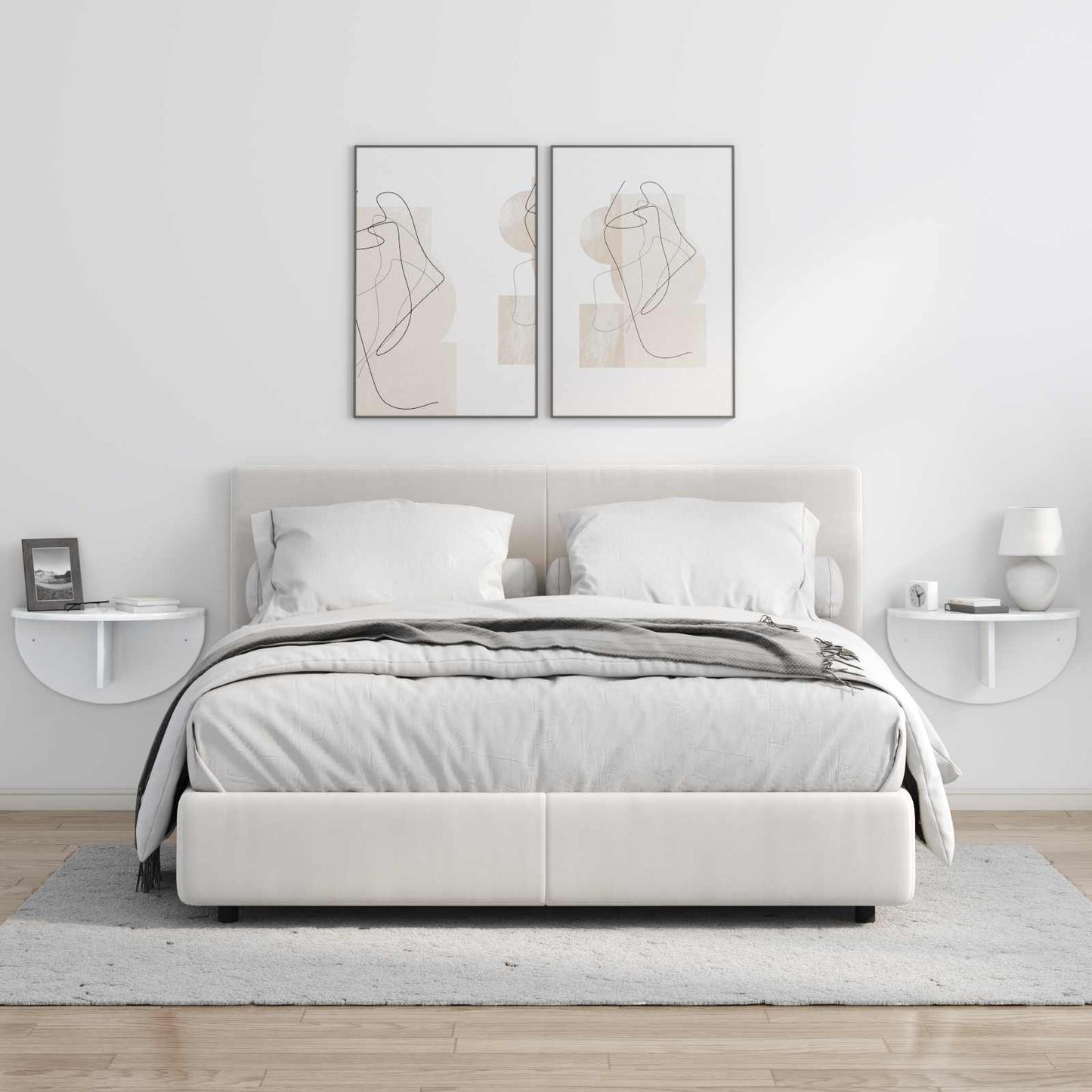 Scaffale da parete 2 pcs Bianco Lucido 38 x 19 x 19 cm