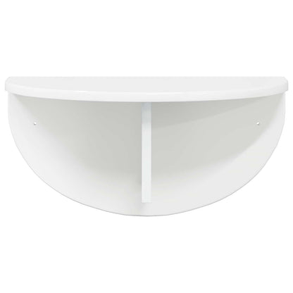 Scaffale da parete 2 pcs Bianco Lucido 48 x 24 x 24 cm