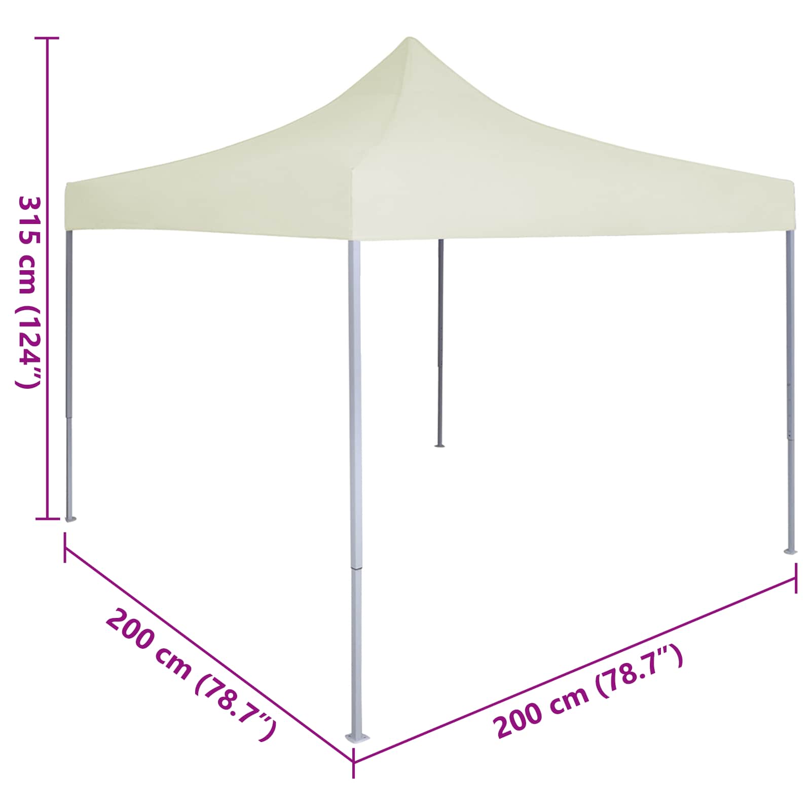 Tenda Party Crema 200 x 200 x 315 cm Tessuto Oxford | homemem39