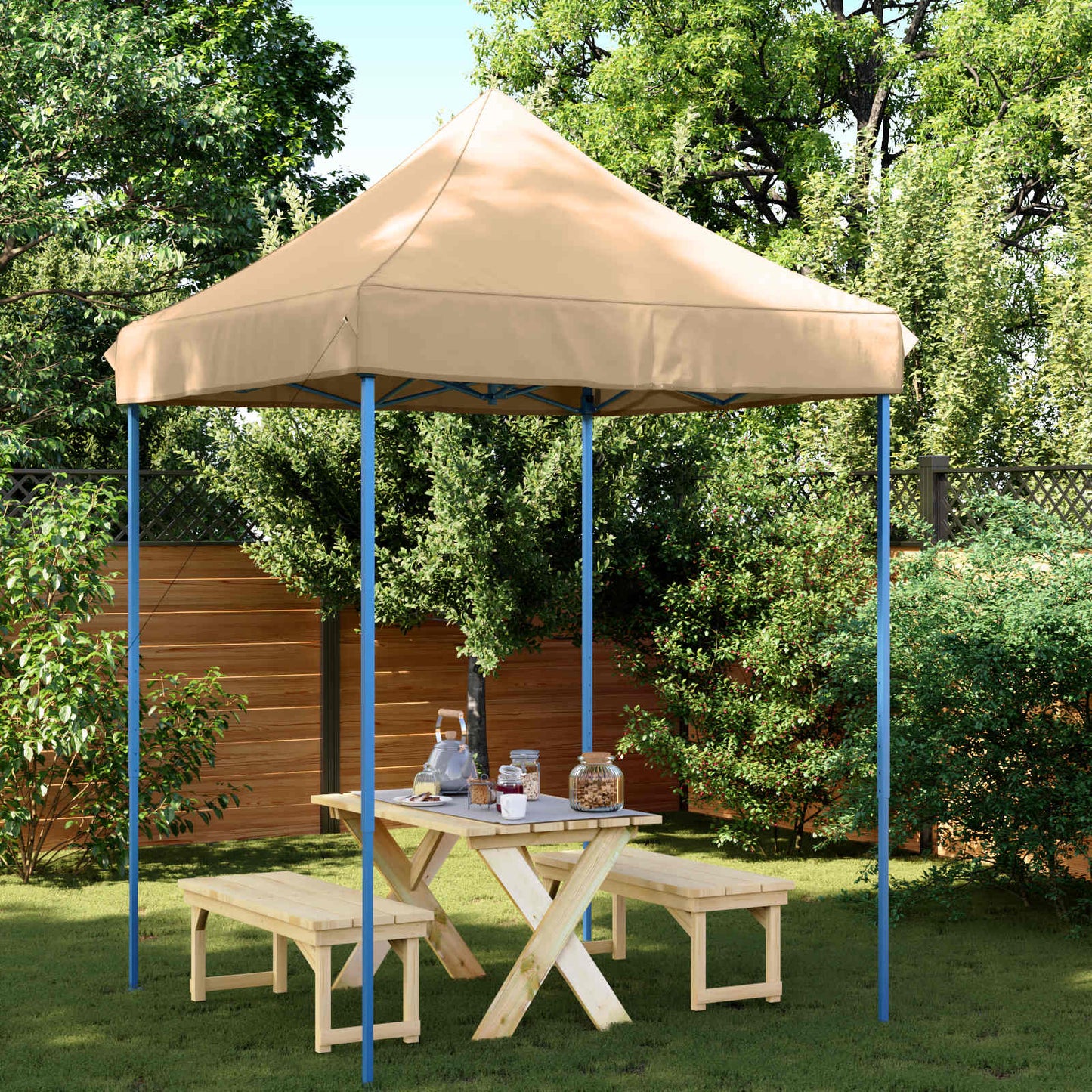 Tenda Party Beige 200 x 200 x 306 cm Tessuto Oxford | homemem39