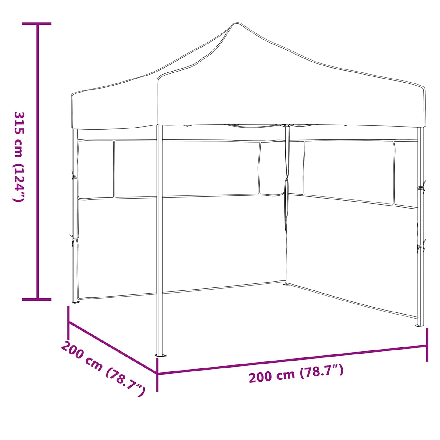 Tenda Party Antracite 200 x 200 x 315 cm Tessuto Oxford | homemem39