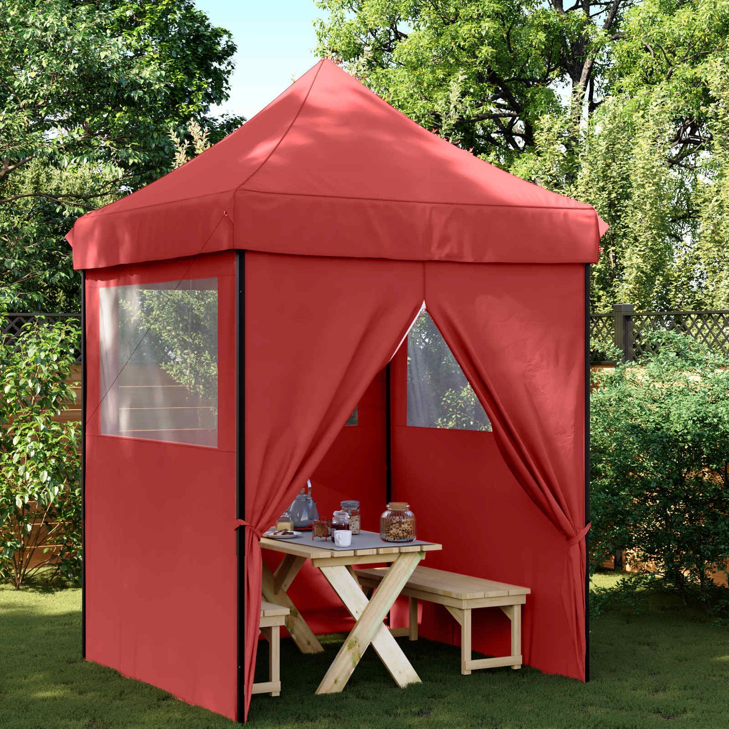 Tenda Party Borgogna 200 x 200 x 306 cm Tessuto Oxford | homemem39