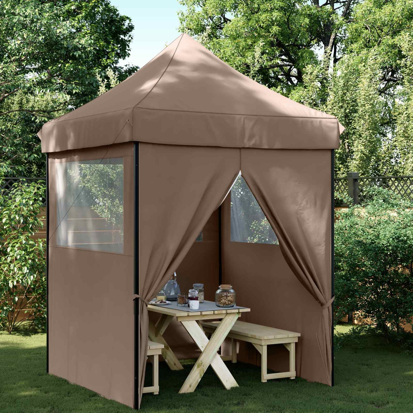 Tenda Party Marrone 200 x 200 x 306 cm Tessuto Oxford | homemem39