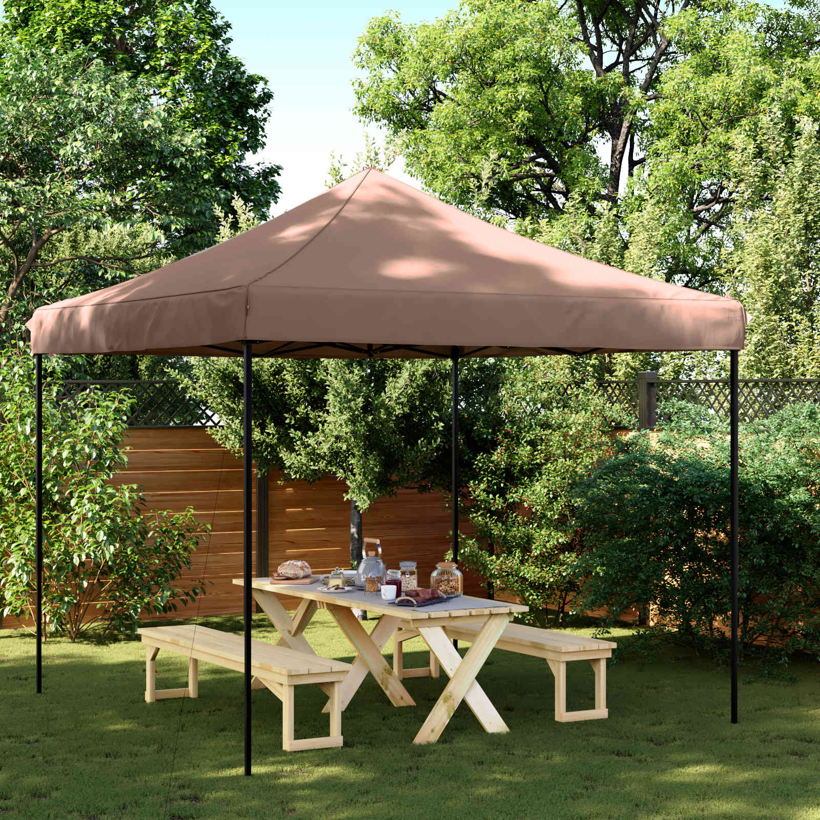 Tenda Party Marrone 292 x 292 x 315 cm Tessuto Oxford | homemem39