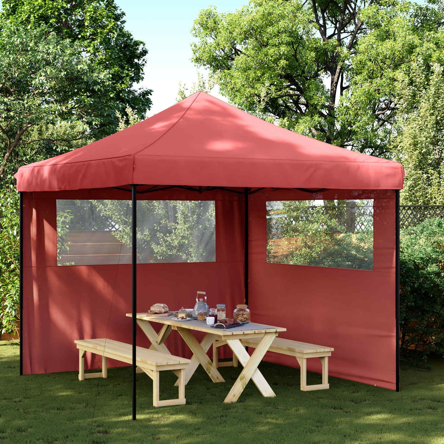 Tenda Party Borgogna 292 x 292 x 315 cm Tessuto Oxford