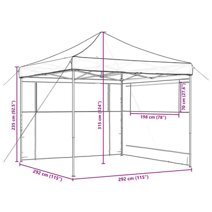 Tenda Party Borgogna 292 x 292 x 315 cm Tessuto Oxford