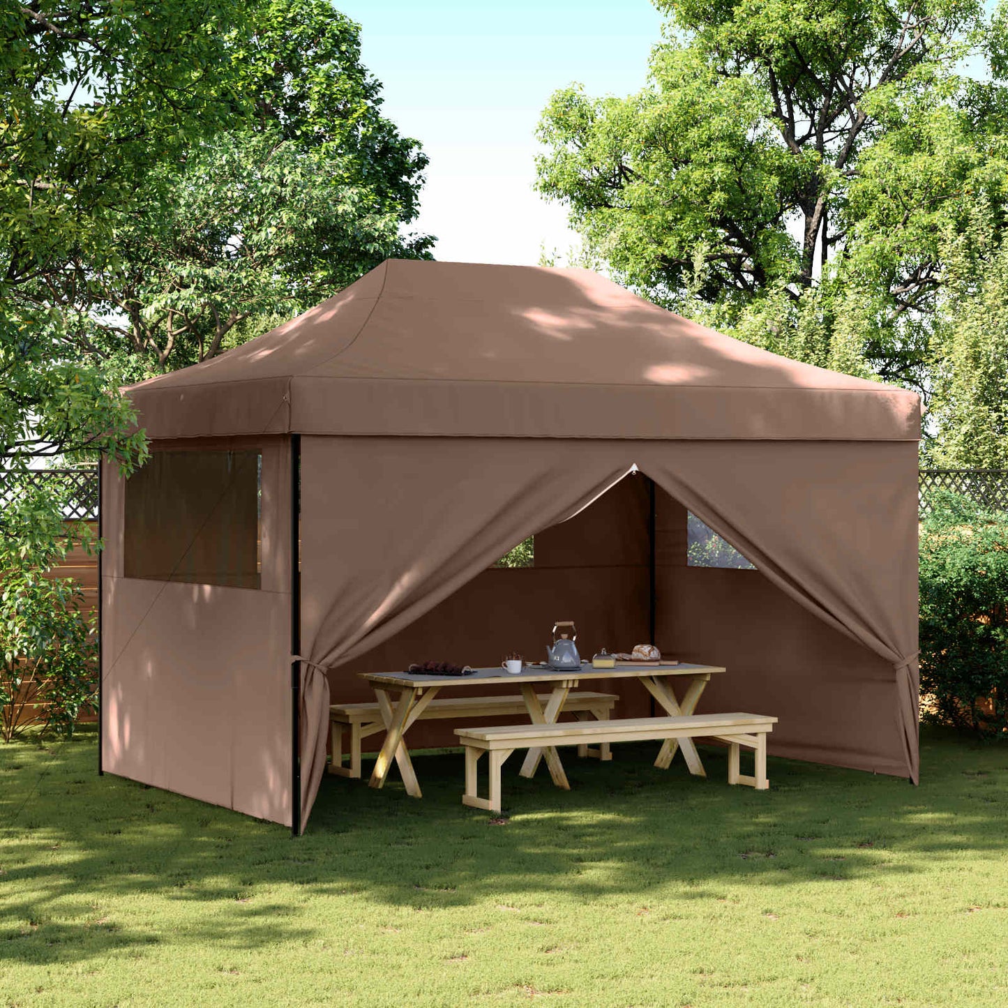 Tenda Party Marrone 279 x 410 x 315 cm Tessuto Oxford