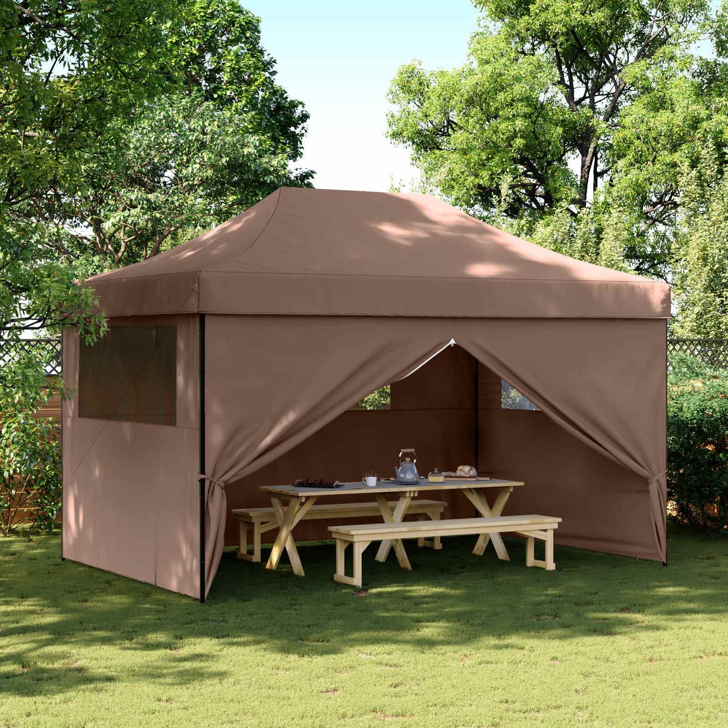 Tenda Party Marrone 292 x 440 x 315 cm Tessuto Oxford