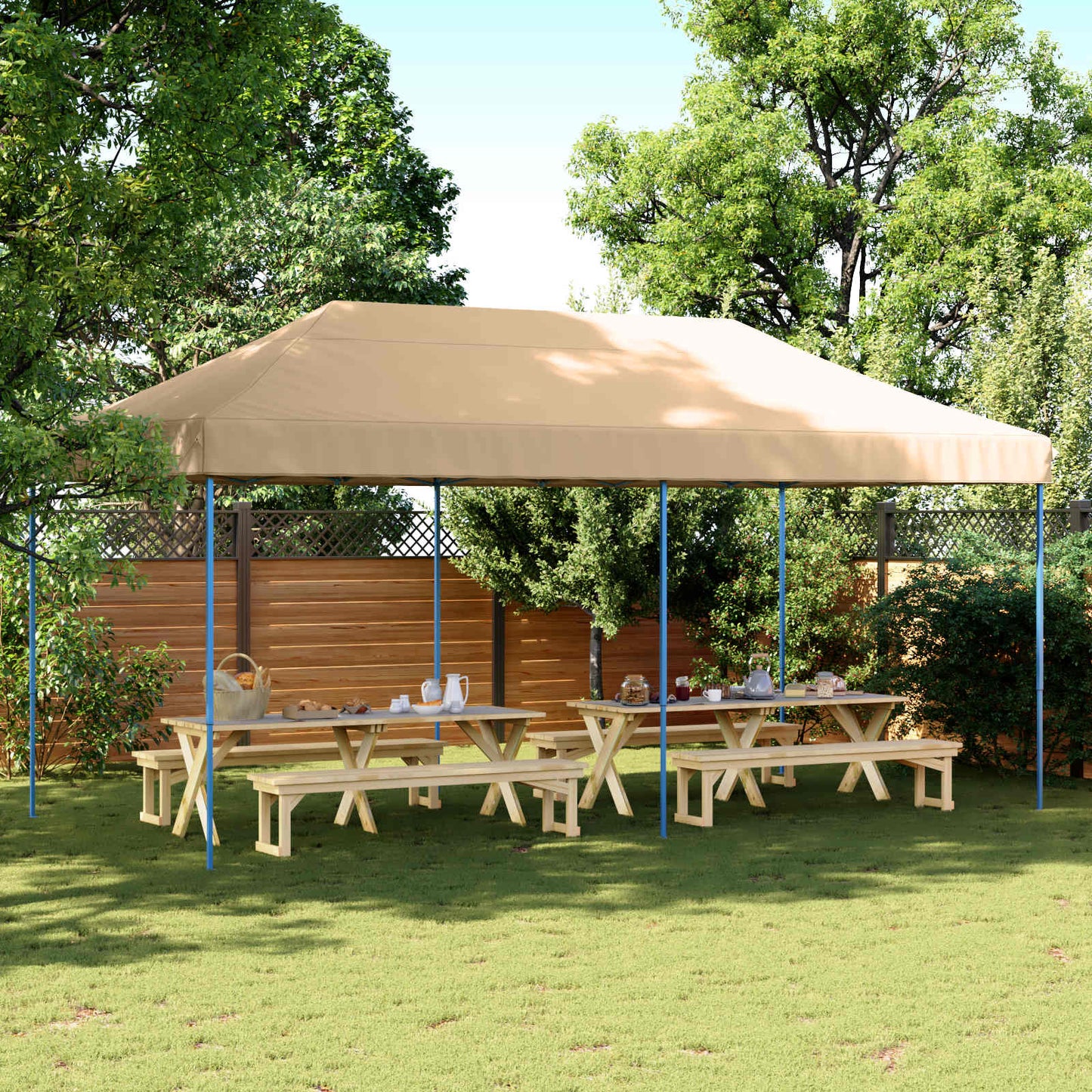 Tenda Party Beige 292 x 580 x 315 cm Tessuto Oxford