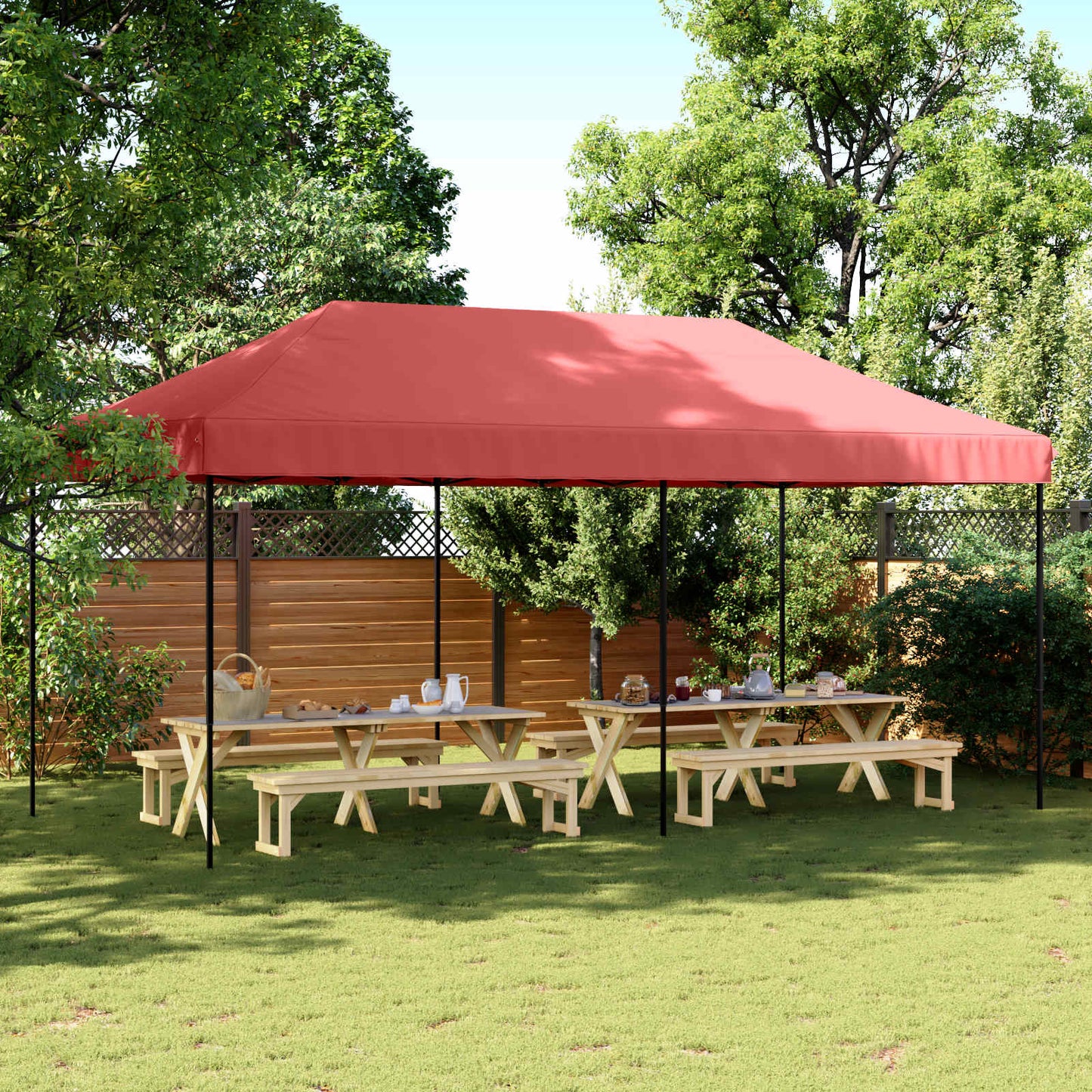 Tenda Party Borgogna 292 x 580 x 315 cm Tessuto Oxford | homemem39
