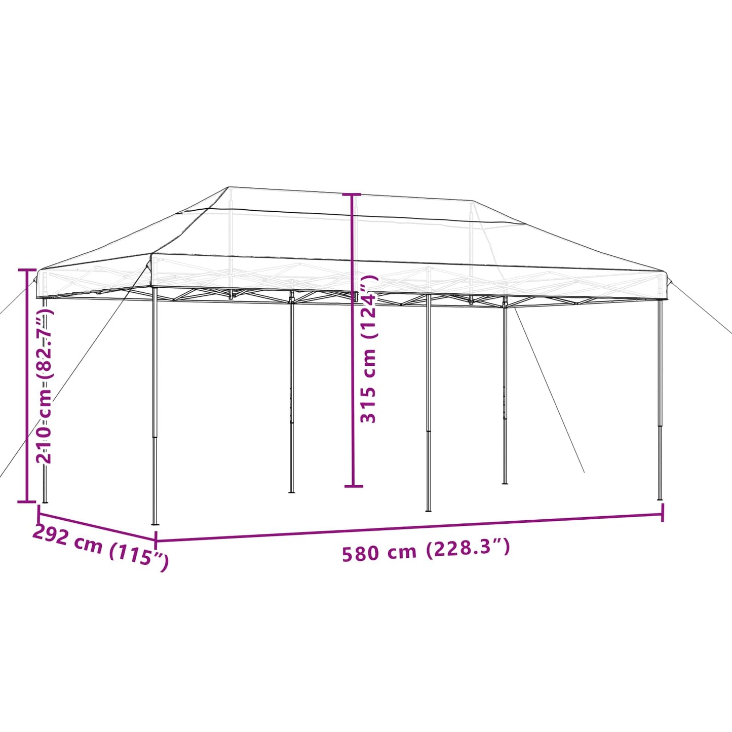Tenda Party Marrone 292 x 580 x 315 cm Tessuto Oxford