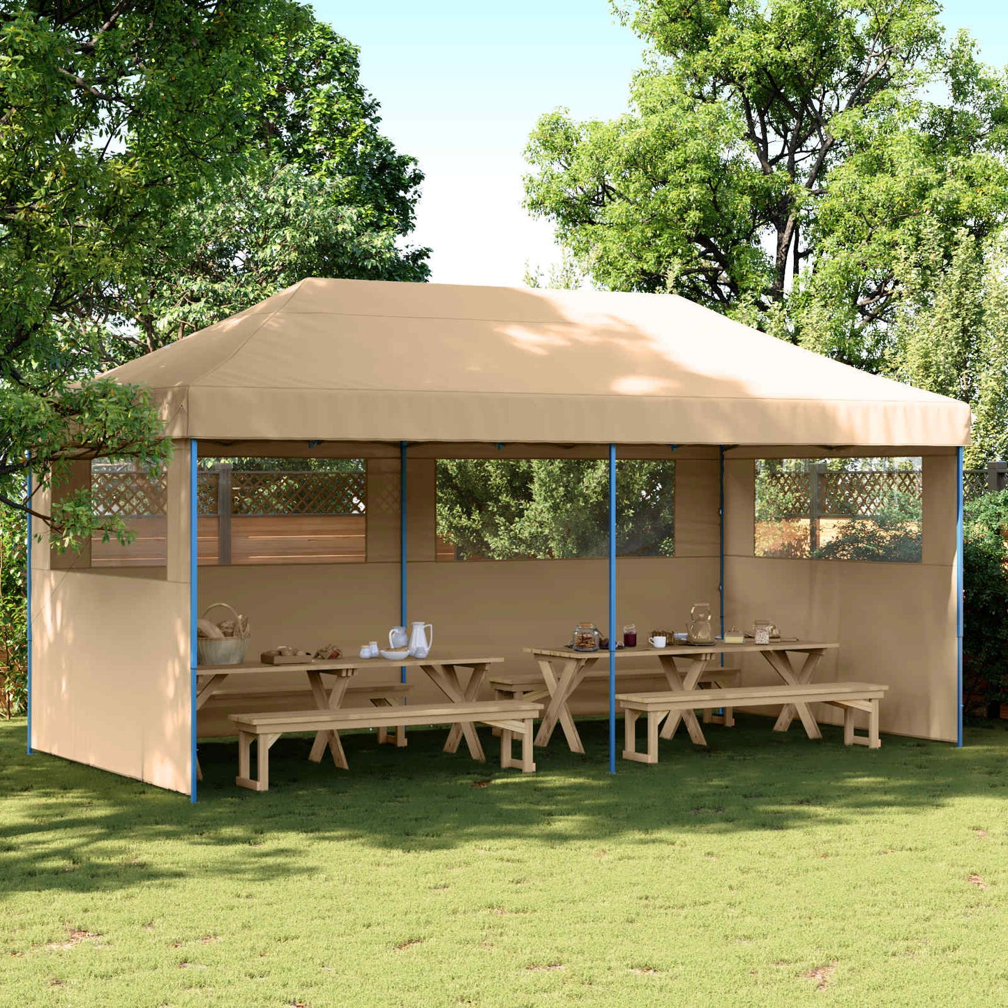Tenda Party Beige 292 x 580 x 315 cm Tessuto Oxford