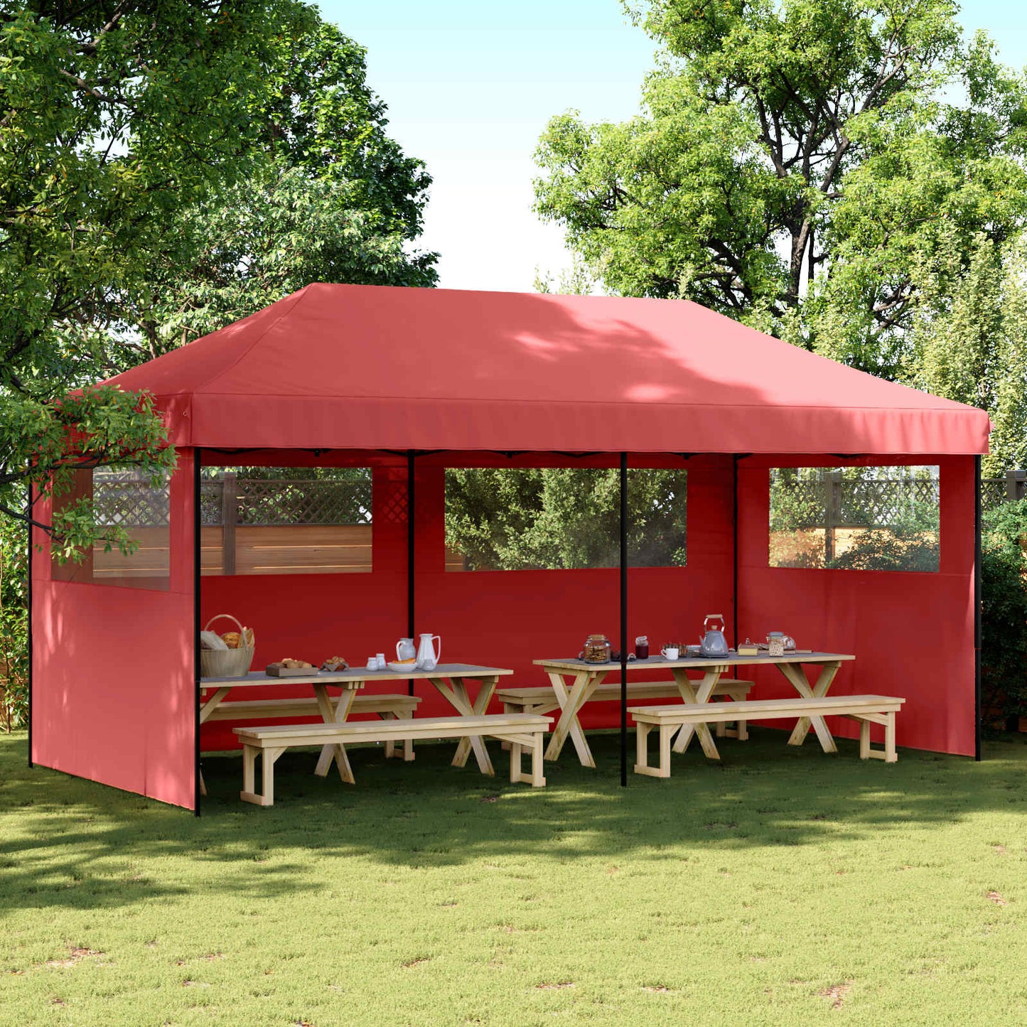 Tenda Party Borgogna 292 x 580 x 315 cm Tessuto Oxford