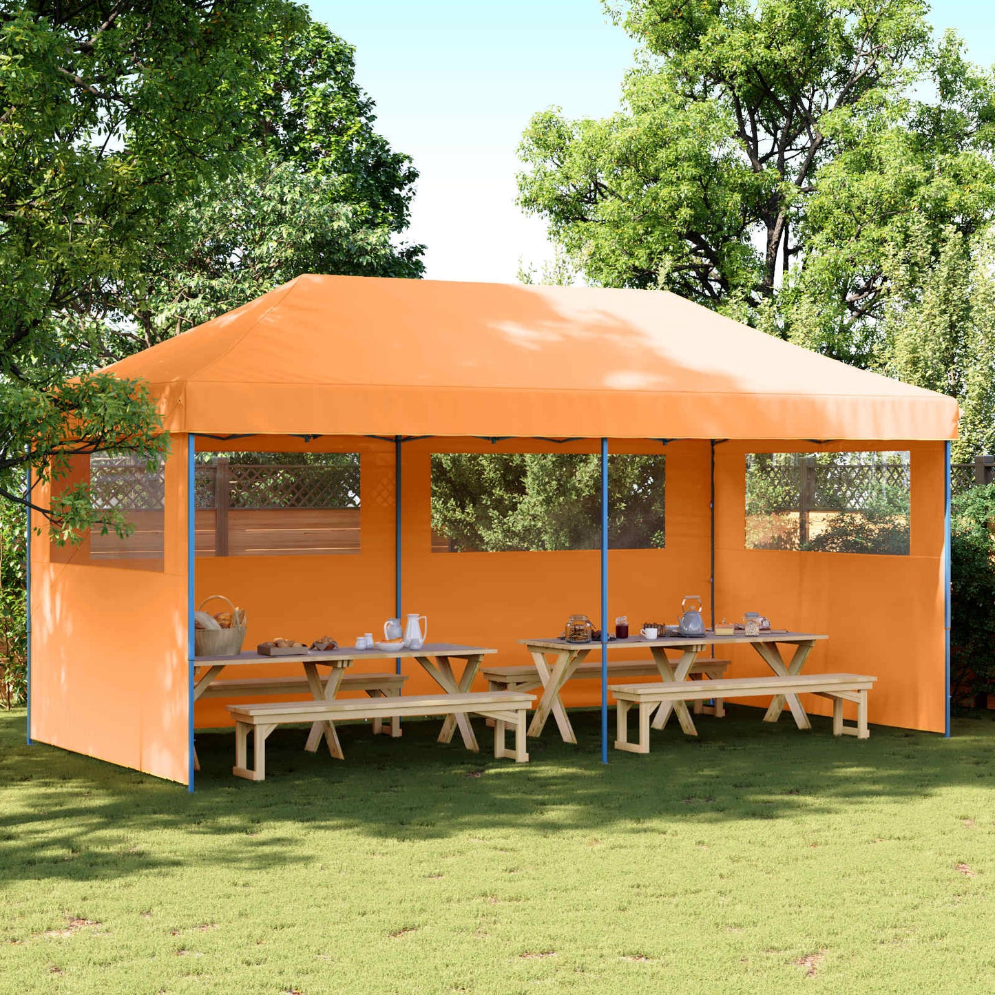 Tenda Party Arancione 292 x 580 x 315 cm Tessuto Oxford | homemem39