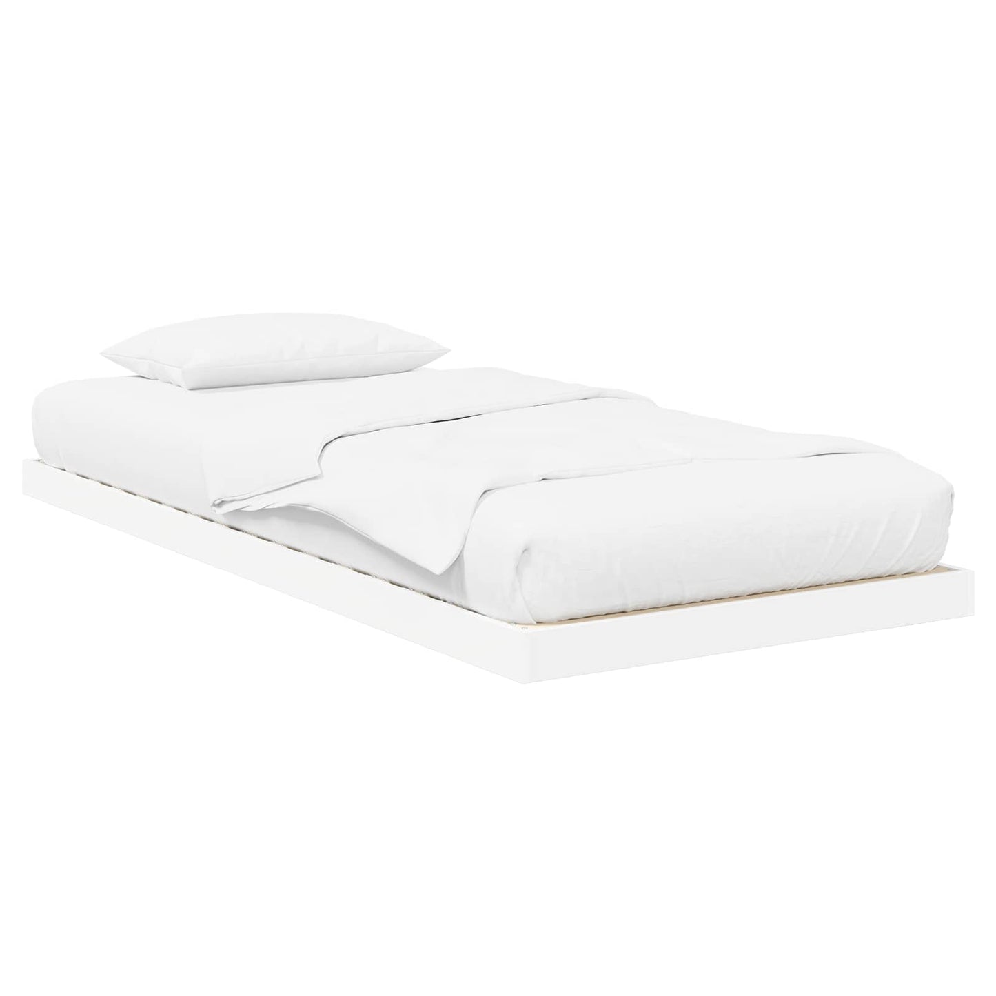 Struttura letto a terra Bianco 75 x 190 cm Legno multistrato | homemem39