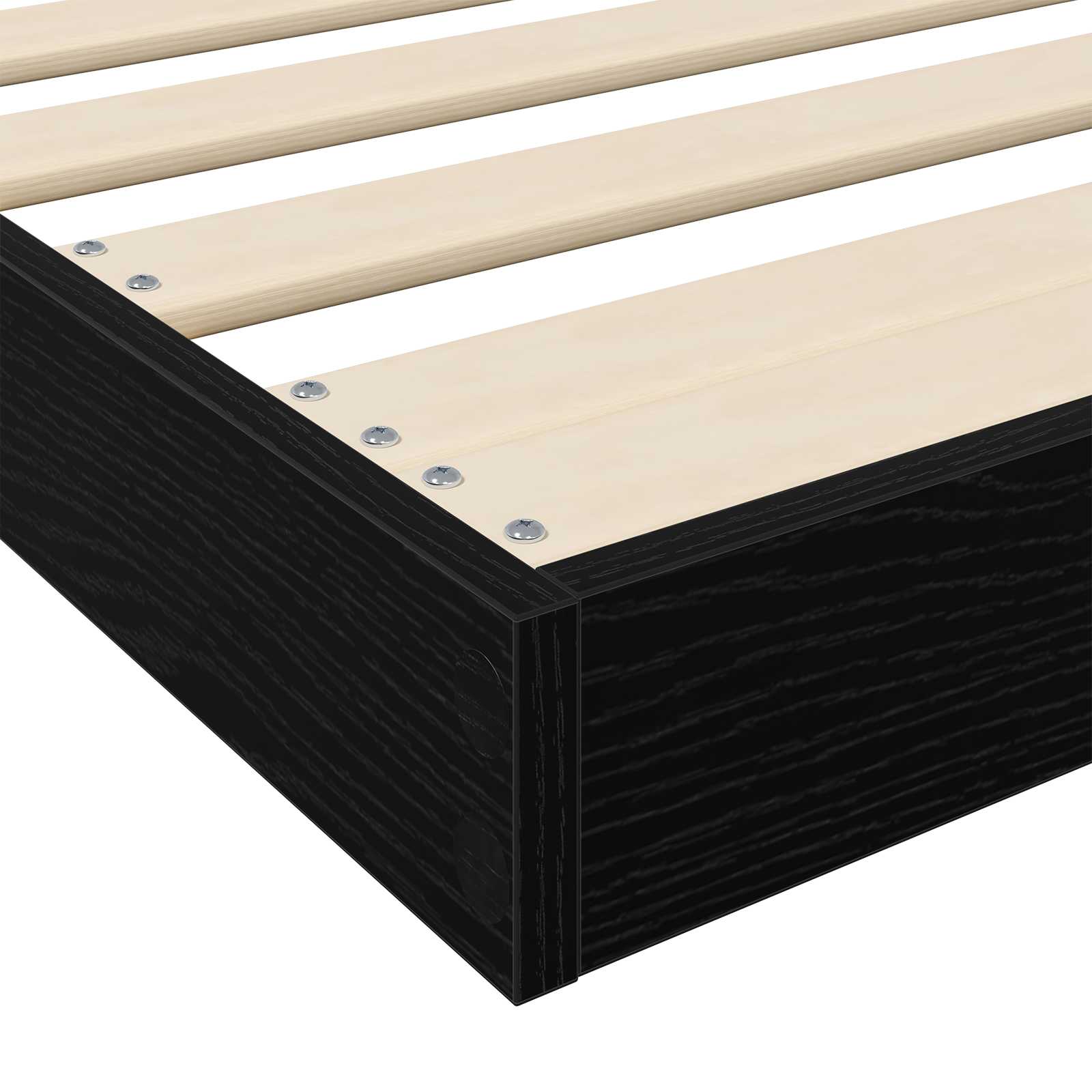 Struttura letto a terra Rovere Nero 75 x 190 cm | homemem39