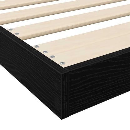 Struttura letto a terra Rovere Nero 75 x 190 cm | homemem39
