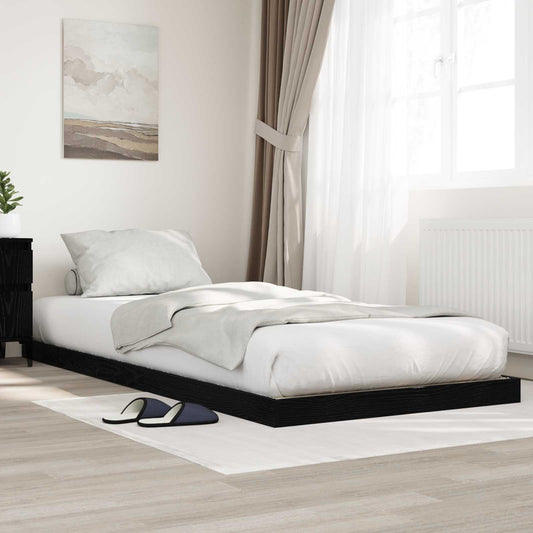 Struttura letto a terra Rovere Nero 75 x 190 cm