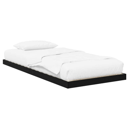 Struttura letto a terra Rovere Nero 75 x 190 cm | homemem39