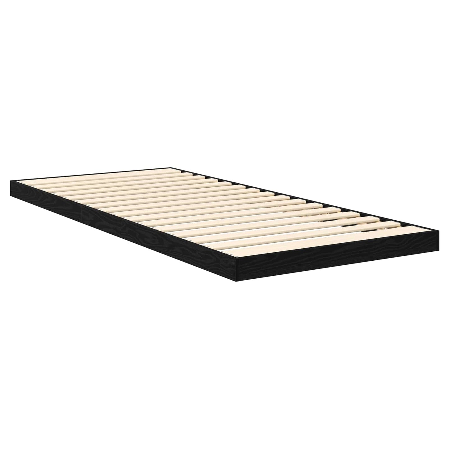 Struttura letto a terra Rovere Nero 75 x 190 cm | homemem39