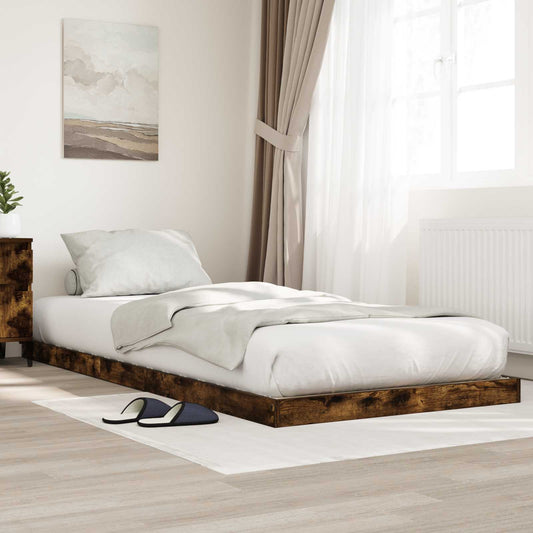 Struttura letto a terra Rovere fumé 90 x 190 cm