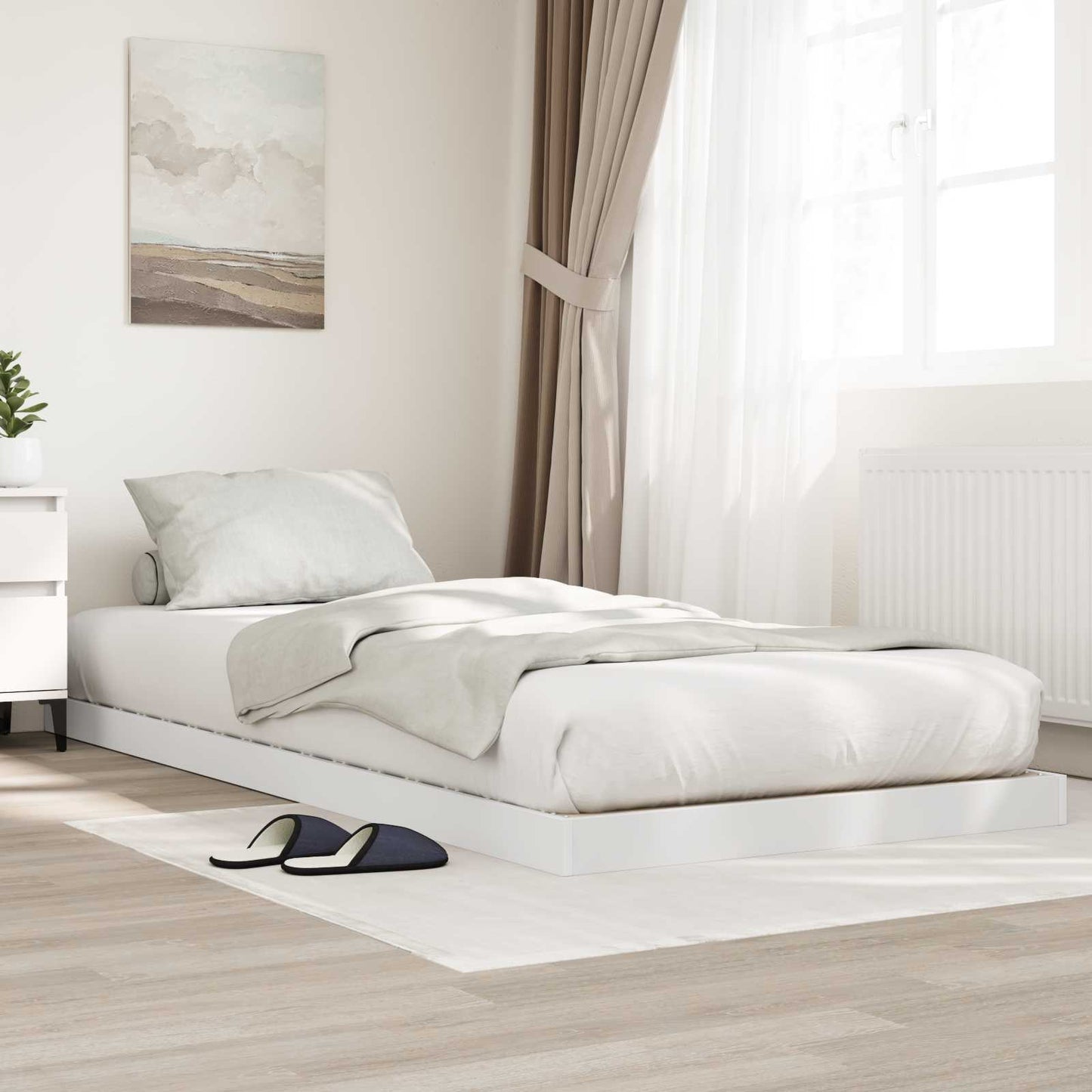 Struttura letto a terra Bianco 80 x 200 cm Legno multistrato | homemem39