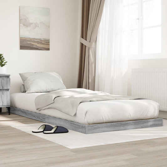 Struttura letto a terra Grigio Sonoma 80 x 200 cm