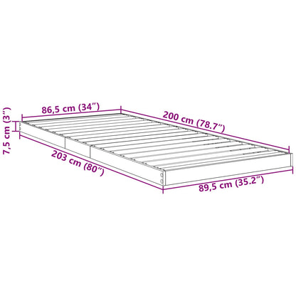 Struttura letto a terra Grigio Sonoma 90 x 200 cm | homemem39