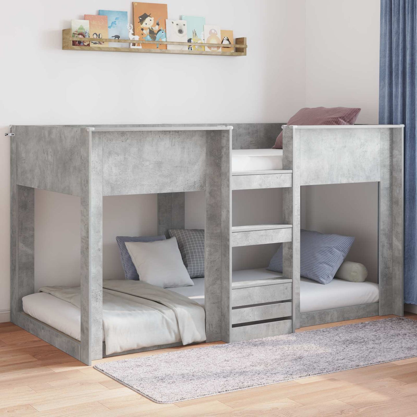 Struttura letto a terra Grigio cemento 100 x 200 cm | homemem39