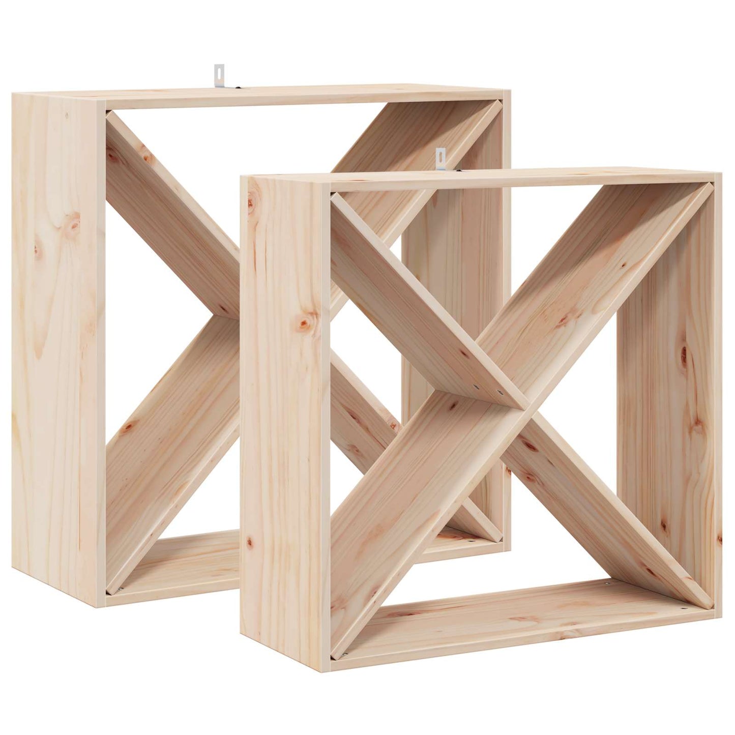 Portabottiglie 2 pcs Naturale 62 x 25 x 62 cm Pino massello