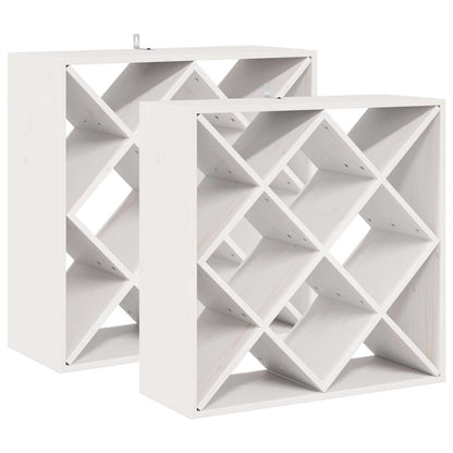 Portabottiglie 2 pcs Bianco 62 x 25 x 62 cm Pino massello
