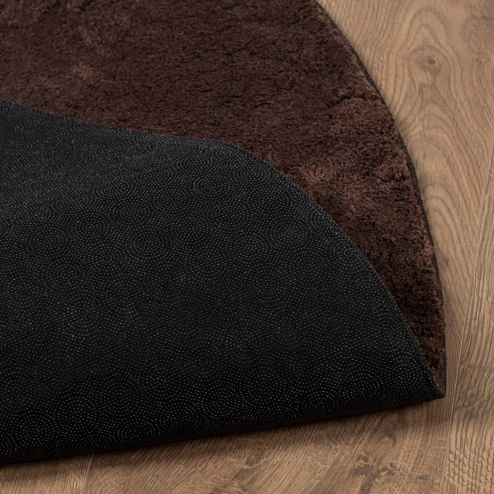 Tappeto a pelo medio, morbido e lavabile HUARTE Marrone Ø 80 CM | homemem39