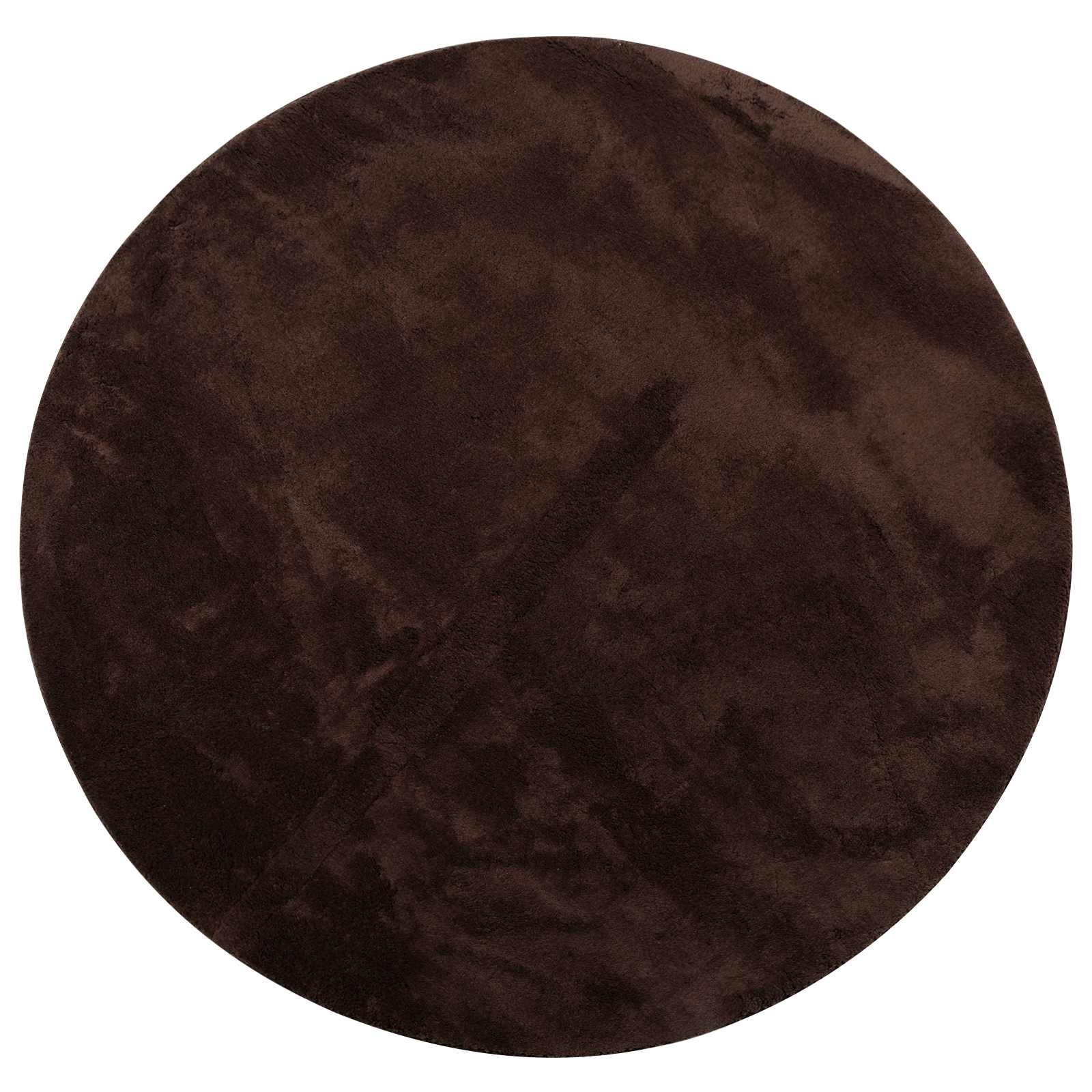 Tappeto a pelo medio, morbido e lavabile HUARTE Marrone Ø 80 CM | homemem39