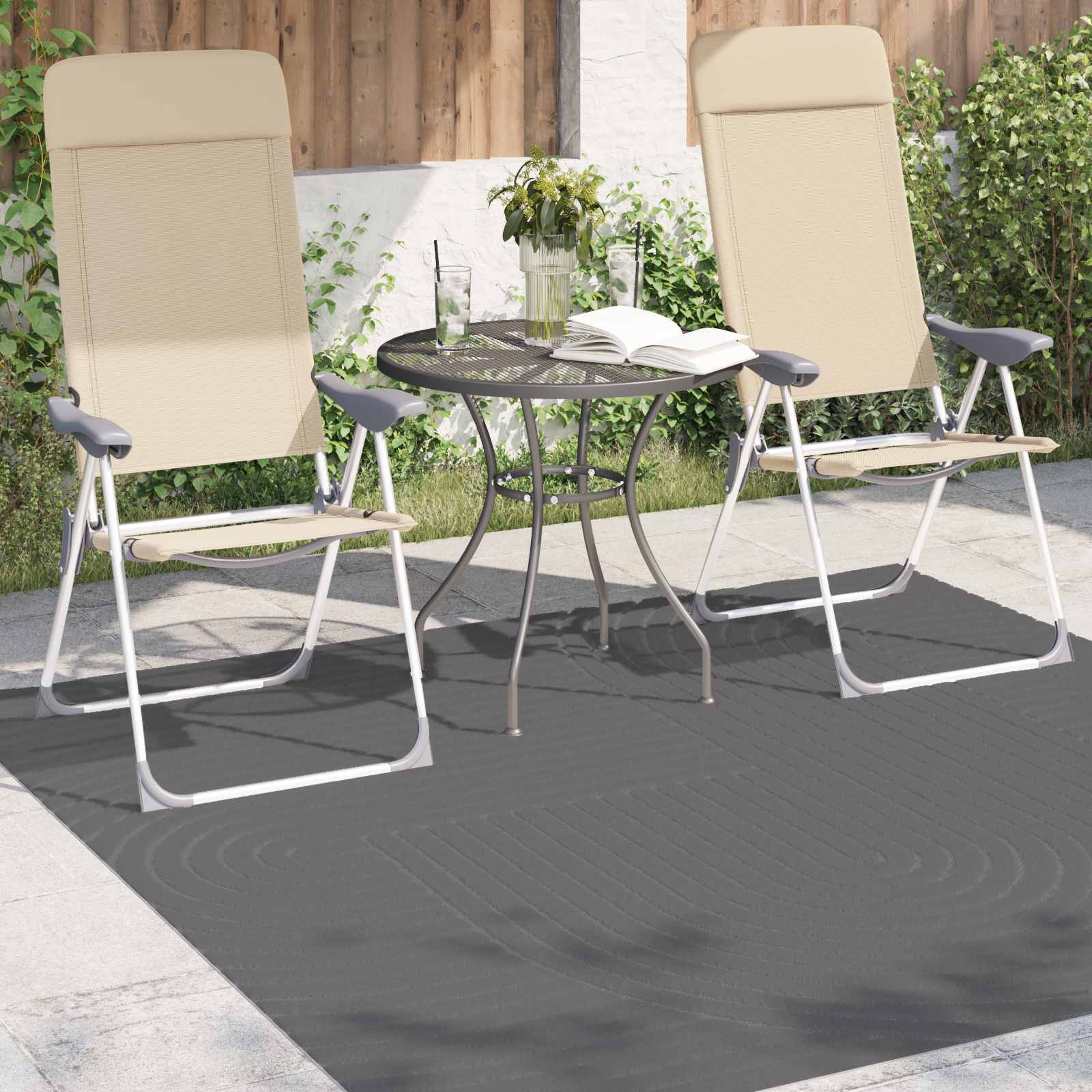 Tappeti per area PALMERAS Antracite 120 x 120 cm Poliestere | homemem39