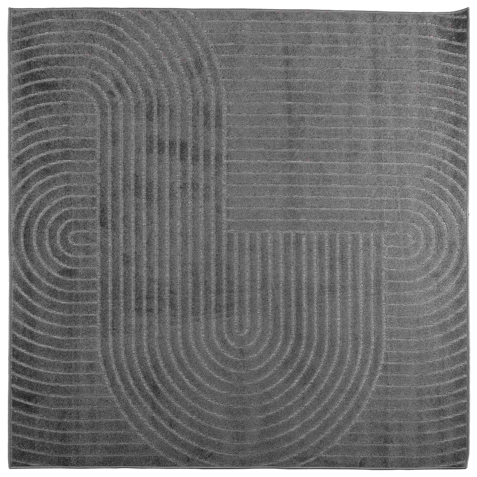 Tappeti per area PALMERAS Antracite 120 x 120 cm Poliestere | homemem39