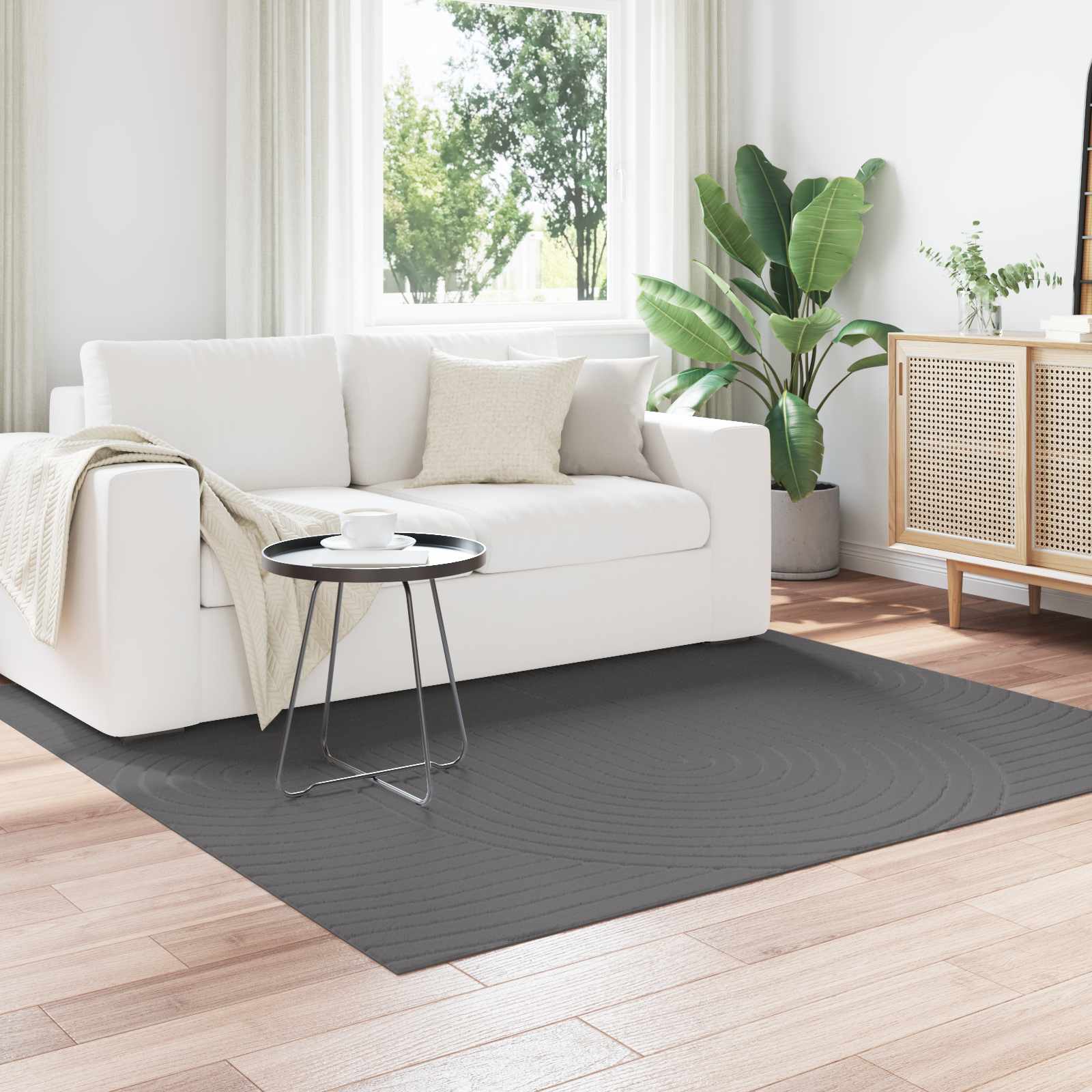 Tappeti per area PALMERAS Antracite 200 x 200 cm Poliestere | homemem39