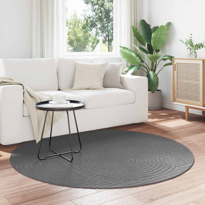 Tappeti per area Rotondo PALMERAS Antracite Ø 120 CM Poliestere | homemem39