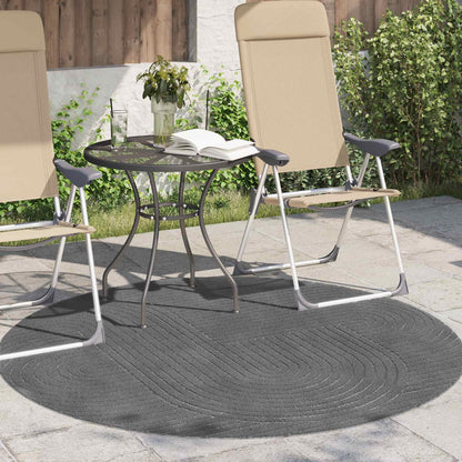 Tappeti per area Rotondo PALMERAS Antracite Ø 160 CM Poliestere | homemem39