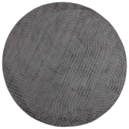 Tappeti per area Rotondo PALMERAS Antracite Ø 200 CM Poliestere | homemem39