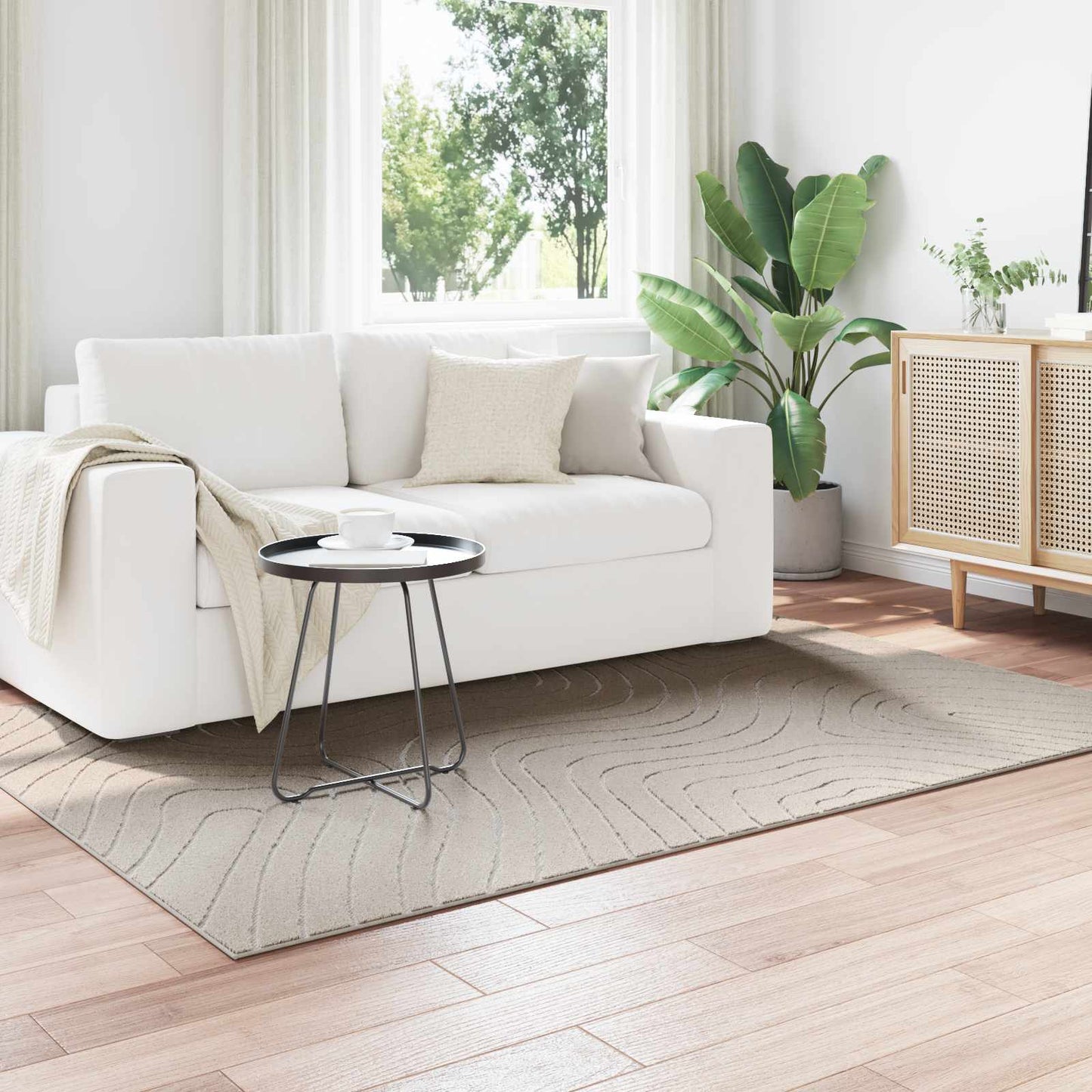 Tappeti per area PALMERAS Crema 200 x 140 cm Poliestere | homemem39