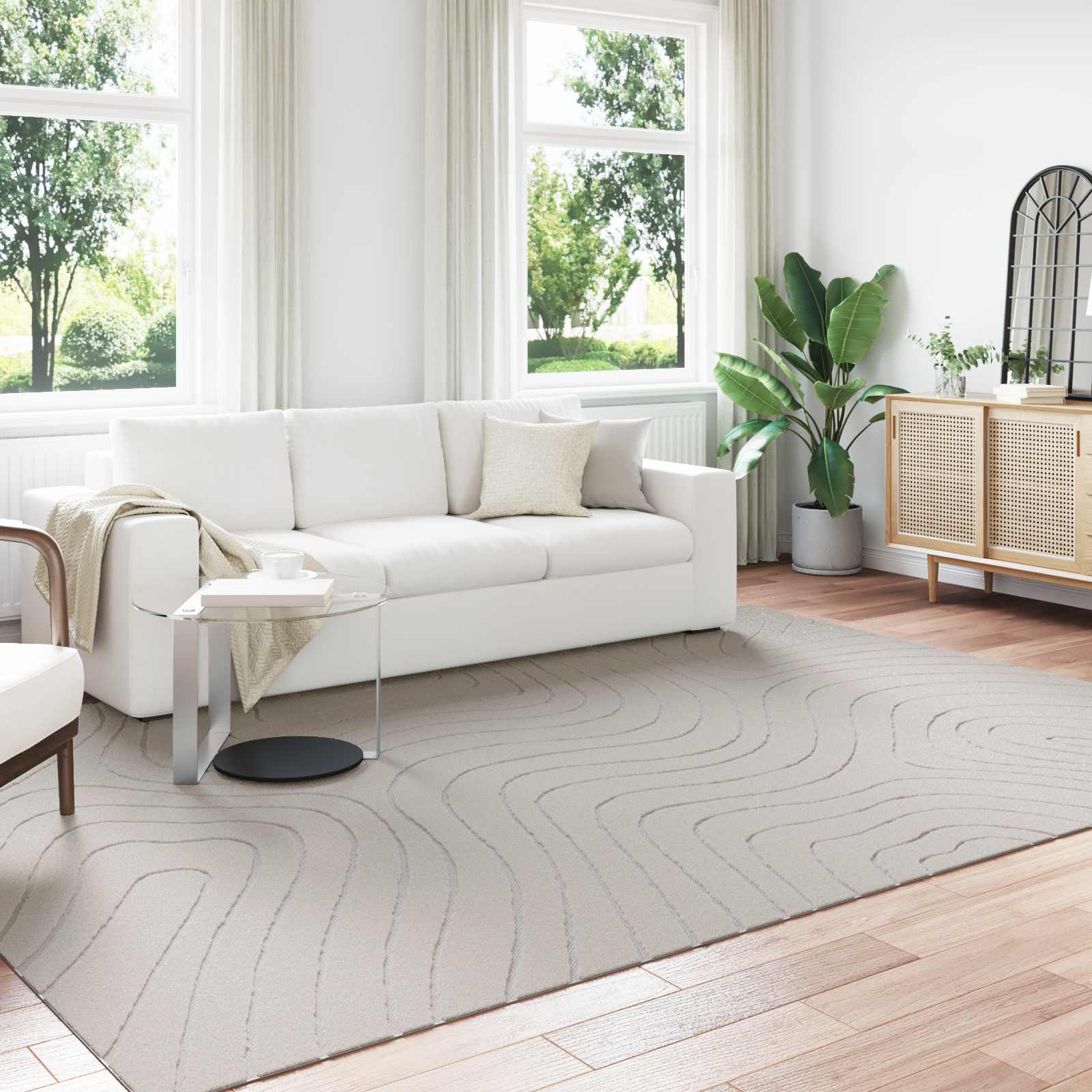 Tappeti per area PALMERAS Crema 340 x 240 cm Poliestere | homemem39
