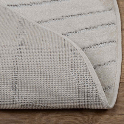 Tappeti per area Rotondo PALMERAS Crema Ø 120 CM Poliestere | homemem39