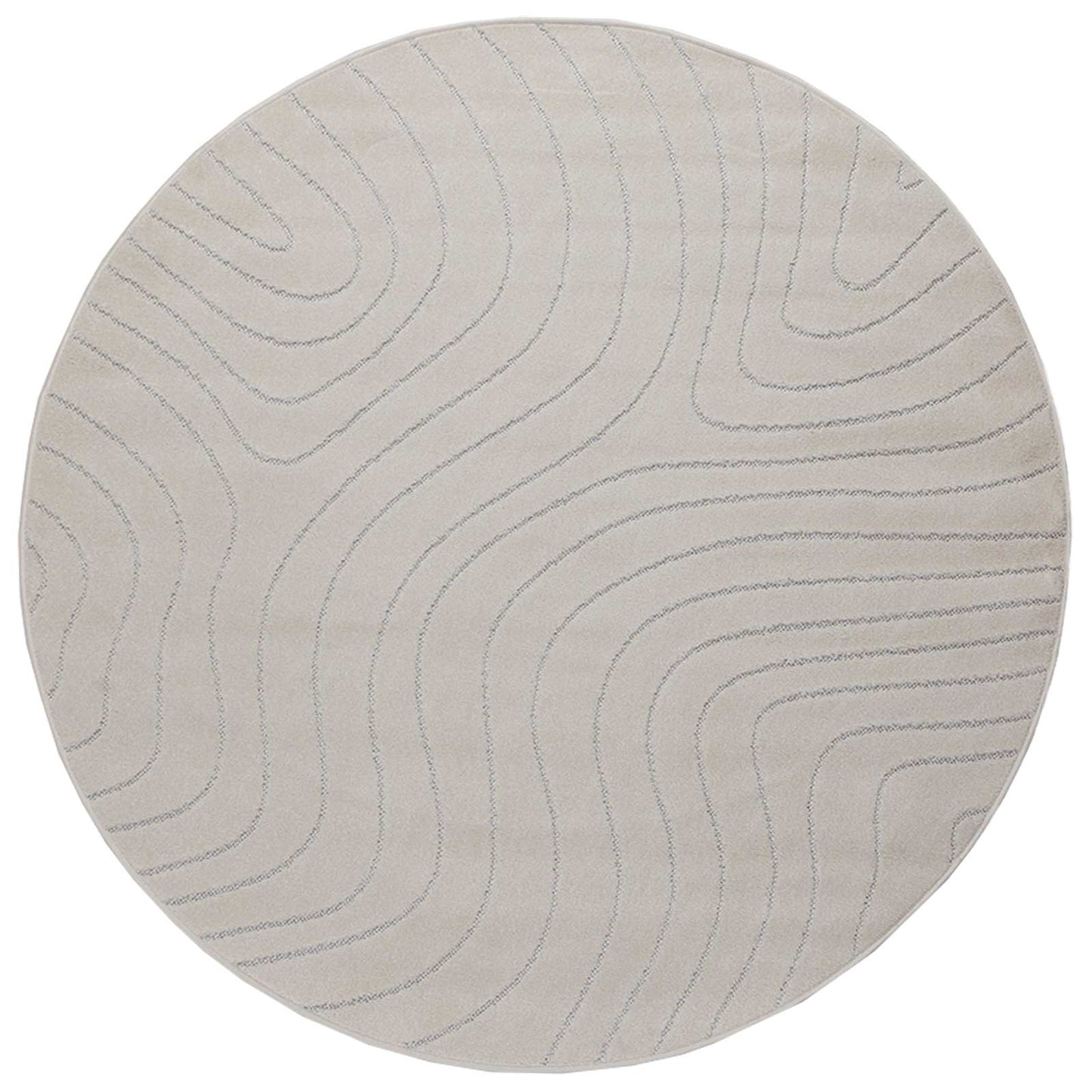 Tappeti per area Rotondo PALMERAS Crema Ø 120 CM Poliestere | homemem39