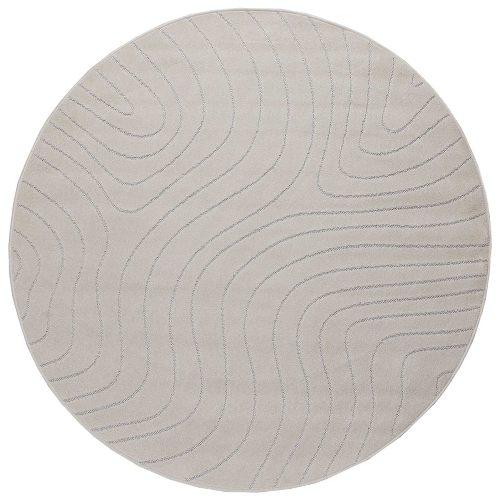 Tappeti per area Rotondo PALMERAS Crema Ø 160 CM Poliestere | homemem39