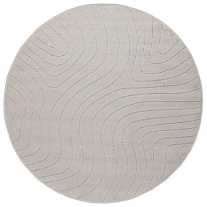 Tappeti per area Rotondo PALMERAS Crema Ø 200 CM Poliestere | homemem39