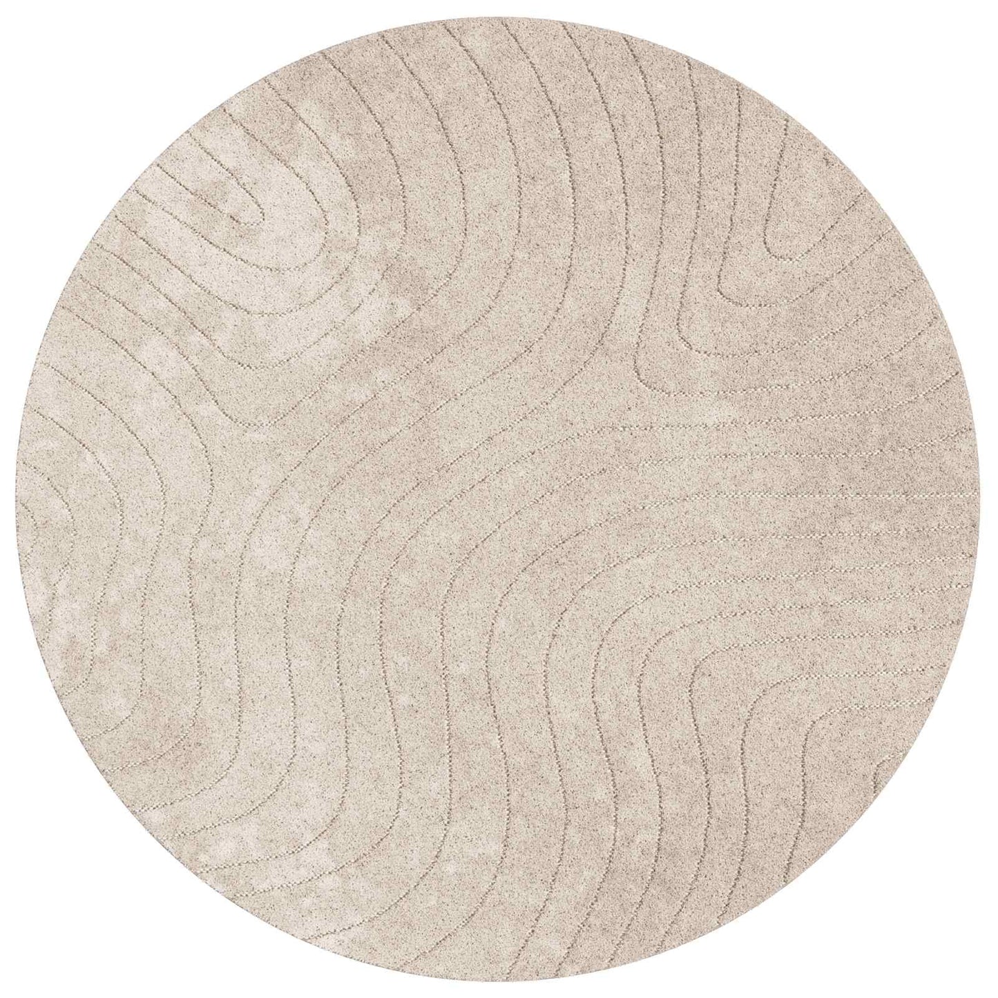 Tappeti per area Rotondo PALMERAS Beige Ø 120 CM Poliestere | homemem39